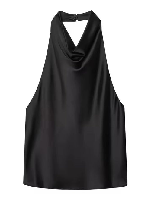 Elegant Satin Halter Top